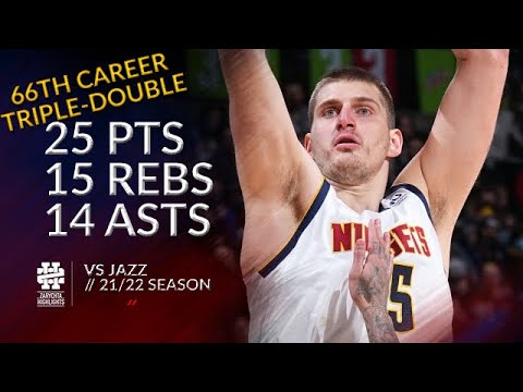 Nikola Jokic 25 pts 15 rebs 14 asts vs Jazz 21/22 season