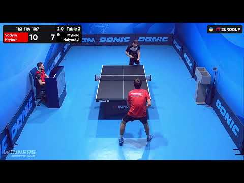 12:00 Vadym Hryban - Mykola Halynskyi 05.10.2023 TT Euro.Cup Ukraine Star. TABLE 3