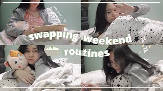 Vlog | morning routines w/ "gwen elisse" 🍱 [we swapped!]