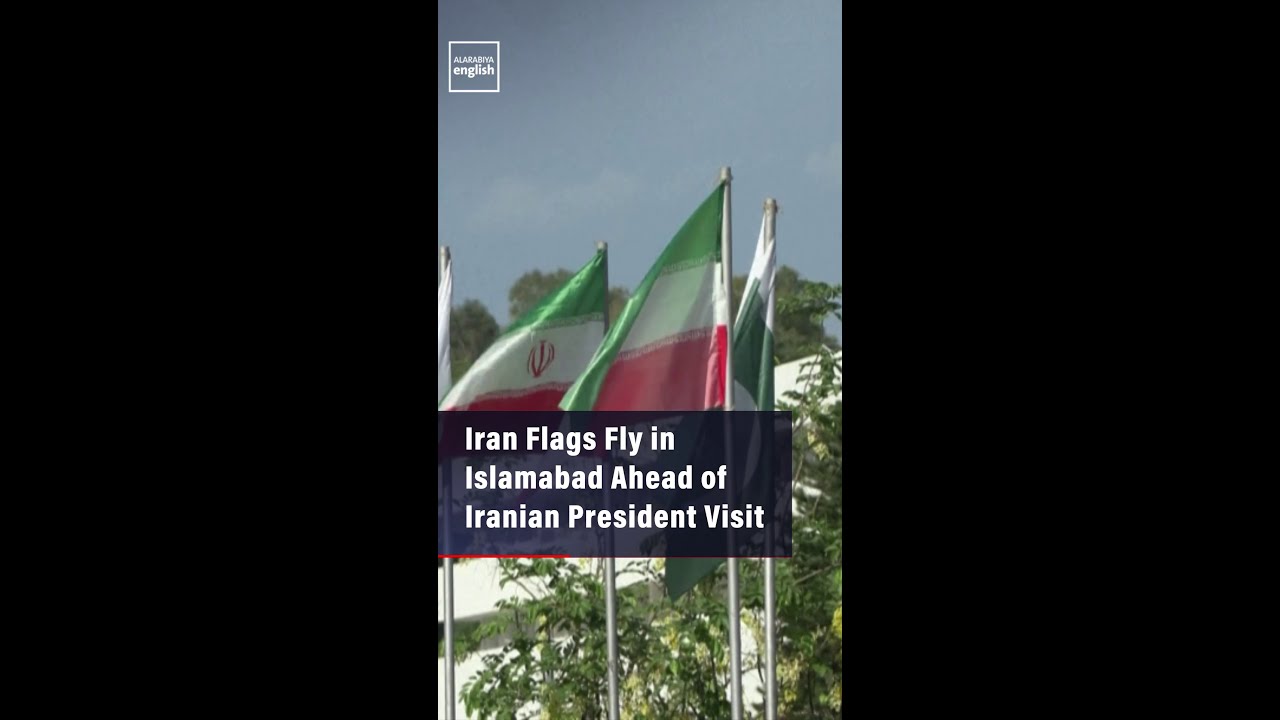 Video | Iran Flags Fly in Islamabad Ahead of Iranian President Visit