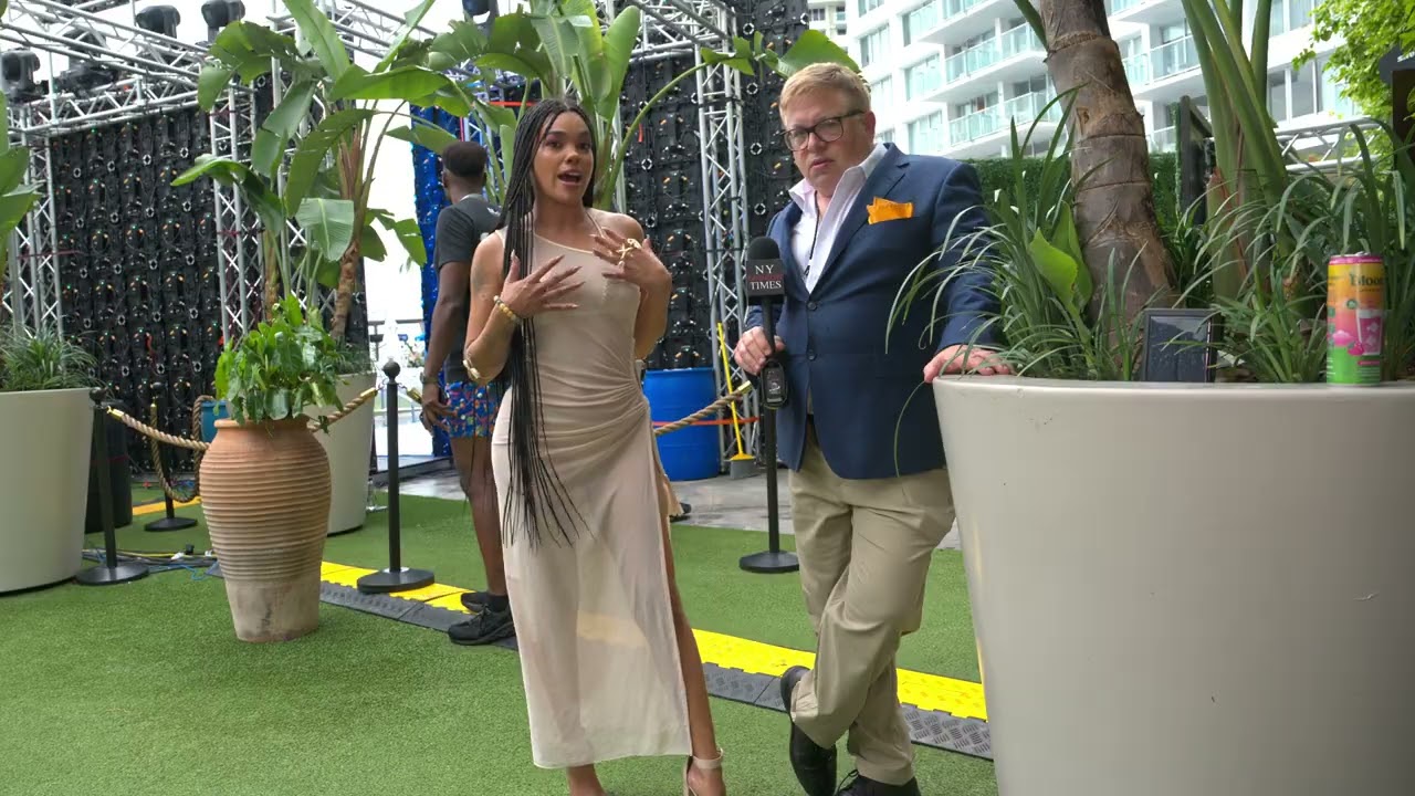 Model Liliana interviewed backstage during Miami Swim Week The Shows
