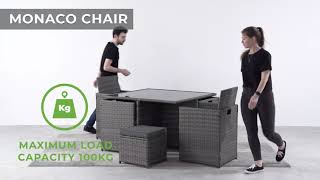 How to assemble the Monaco Rattan Garden Dining Set from Furniturebox UK