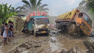 Download lagu Jalan Yang Mustahil Dilewati || Banyak Truck Muatan Overload Nyaris Terbalik Di Jalan Berlumpur mp3
