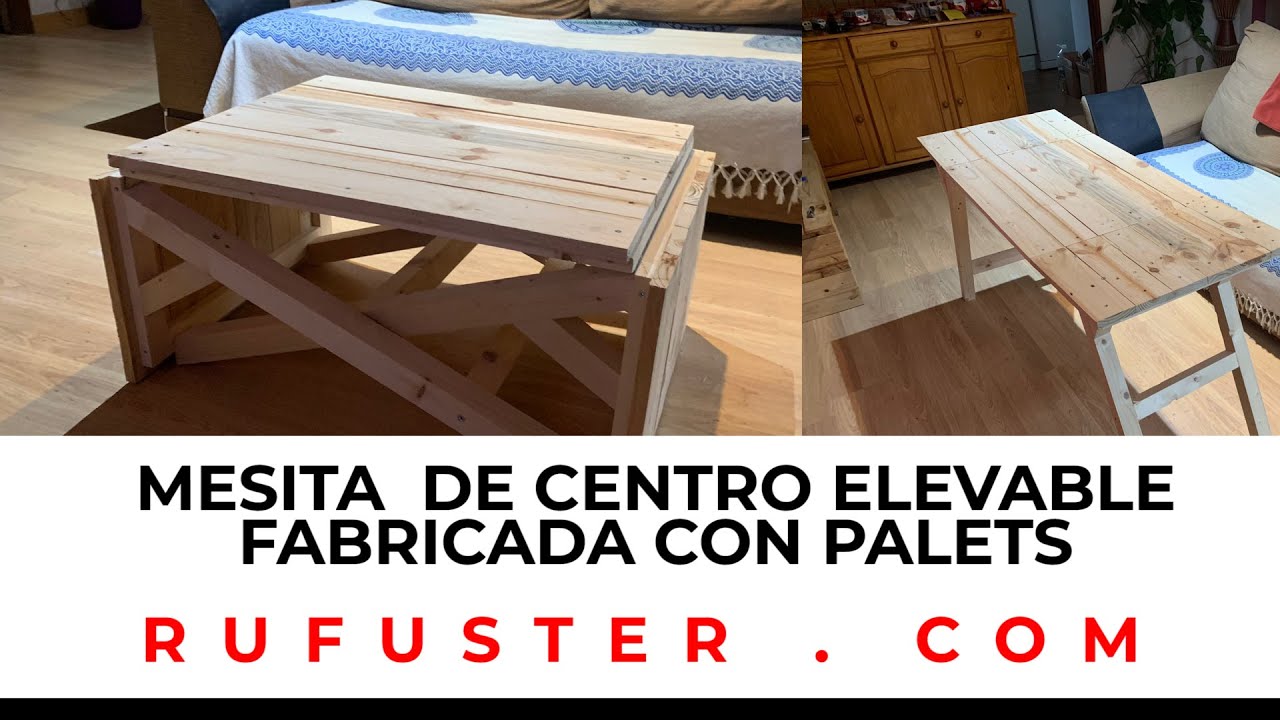 🔥 Mesa de centro de madera de palet. Elevable y Rústica. [ Tutorial Español ] [ paso a paso ]
