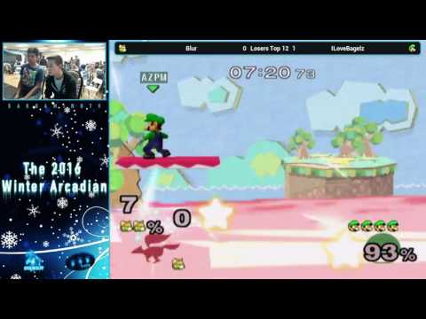 Winter 2016 Melee Arcadian Losers Top 12 - Blur (Green Fox) vs ILoveBagelz (Luigi)