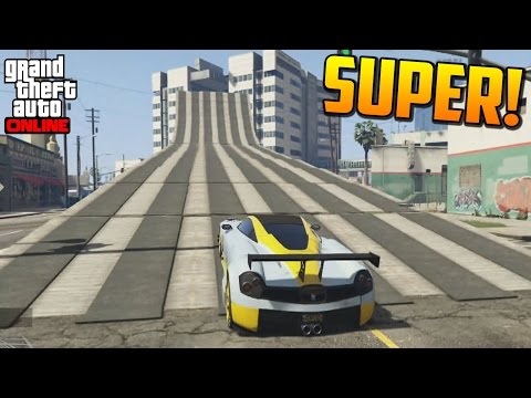 SUPER MEGA RAMPA GIGANTESCA!!! - Gameplay GTA 5 Online Funny Moments (Carrera GTA V PS4)