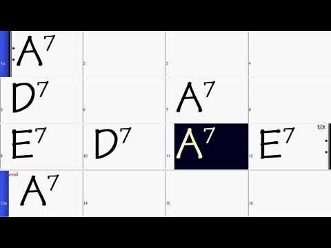 A Major 100bpm - 12 Bar Blues Backing Track In All 12 Keys