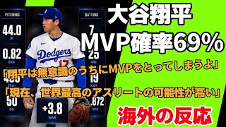 【海外の反応】大谷翔平MVP確率が69%に上昇！「大谷は正気じゃないよ」