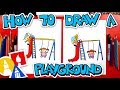 How To Draw A Playground With Slide And Swing