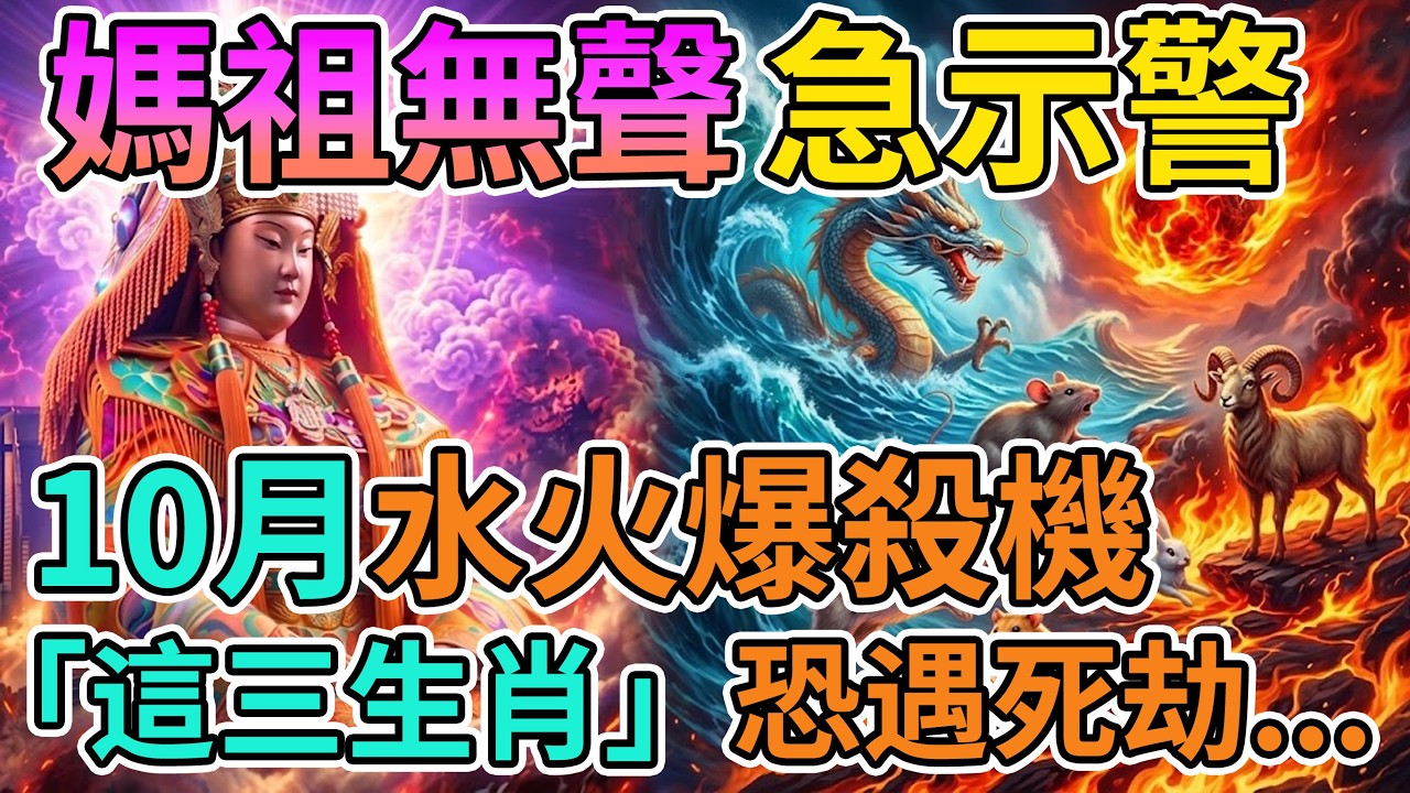😱10月大難臨頭？媽祖急發無聲警告！這「三個生肖」恐面臨生死劫，做錯一步萬劫不復！#媽祖#白沙屯媽祖#2026預言#赤馬紅羊劫#十月大劫#生肖運勢