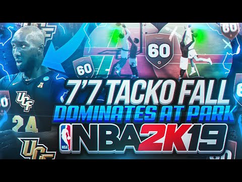 7’7” TACKO FALL DOMINATES THE PARK AS A 60 OVERALL ON NBA 2K19! THE BEST CENTER BUILD IN NBA 2K19!