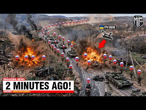 Russian Tanks and Armored Vehicles Convoy Enter Ukraine - 2 Minutes Later, GONE!