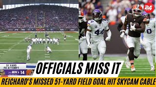 Replay Suggests Will Reichard's Missed 51-Yard Field Goal Hit Skycam Cable in Vikings-Browns Game