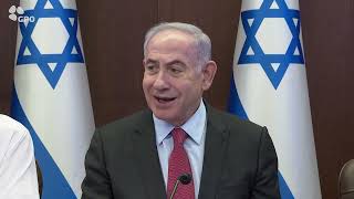 ראש הממשלה בנימין נתניהו בפתח ועדת המשנה לקידום המאבק בפשיעה בחברה הערבית בישראל (עדכוני משרד ראש הממשלה) - התמונה מוצגת ישירות מתוך אתר האינטרנט יוטיוב. זכויות היוצרים בתמונה שייכות ליוצרה. קישור קרדיט למקור התוכן נמצא בתוך דף הסרטון