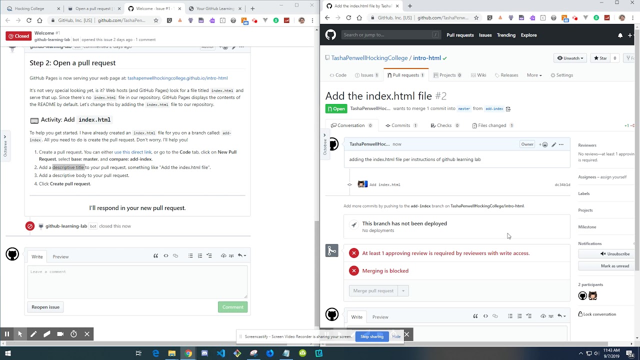 Intro to HTML - GitHub Learning Lab