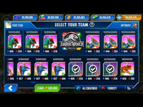 ERLIPHOSAURUS vs PACHYGALOSAURUS - JURASSIC WORLD THE GAME