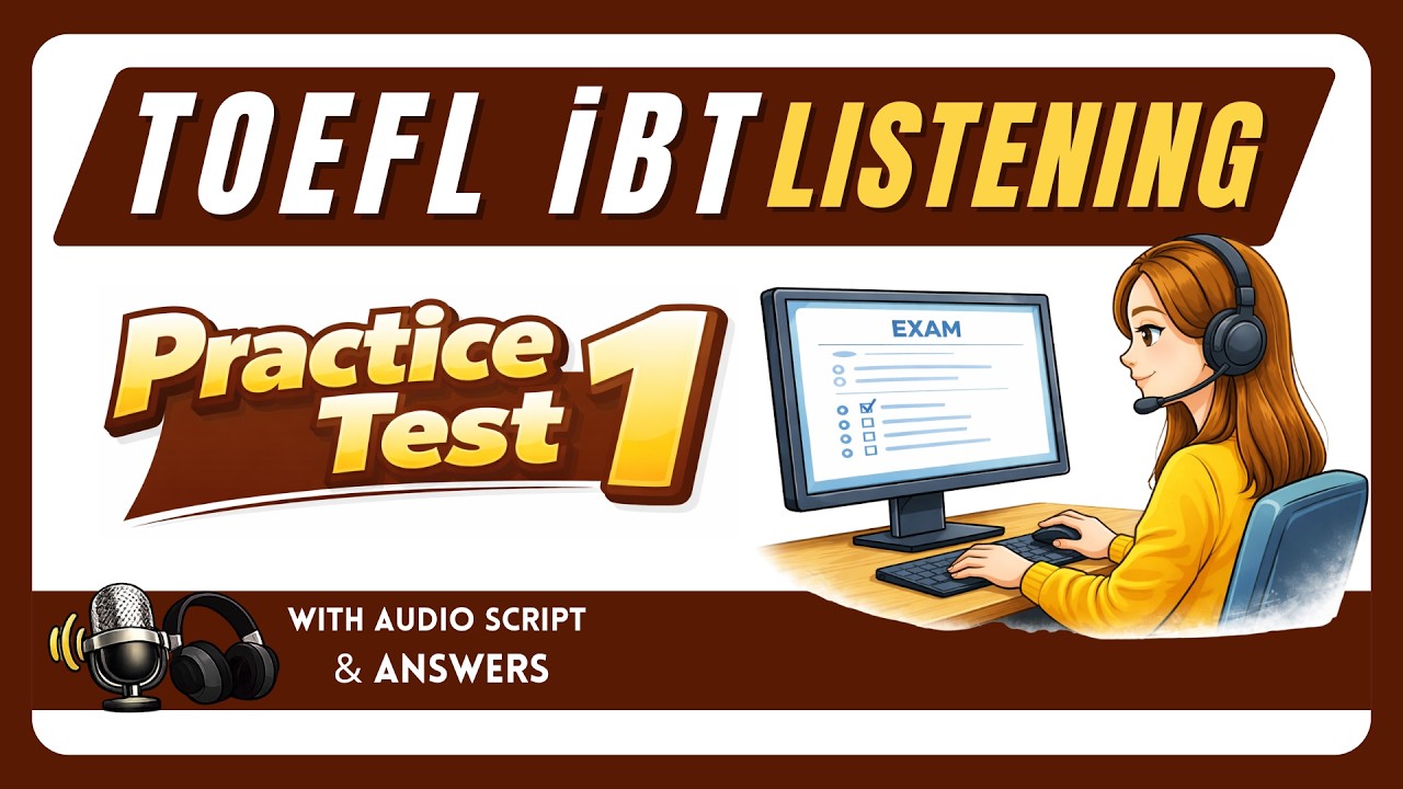 TOEFL iBT Listening Practice Test 2026 | Full Test 1 + Answers