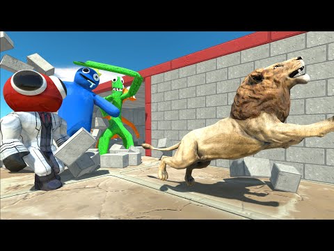 Run Through Rainbow Friends - Animal Revolt Battle Simulator