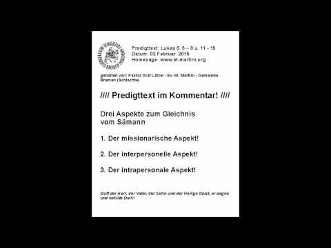 08.02.2015 - Drei Aspekte zum Gleichnis vom Sämann!
