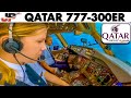 Qatar 777 300ER Stunning Maldives Landing In Crosswind Rain