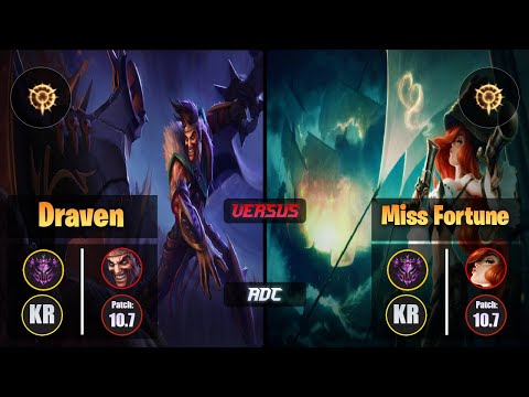 Master DRAVEN [Press the Attack] (ADC) VS  MISS FORTUNE - Master KR Patch 10.7