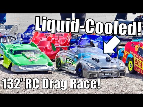 100+ Mph Liquid Cooled RC Car at a 132' RC Drag race Tournament! It was AWESOME!