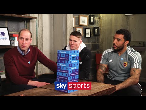 Duke of Cambridge plays Mental Health Jenga with Deeney, McTominay, Akinfenwa, Townsend and Smith