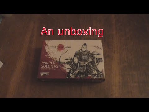 An unboxing for test of honour a samurai Miniatures game Pauper Soldiers by Warlord games