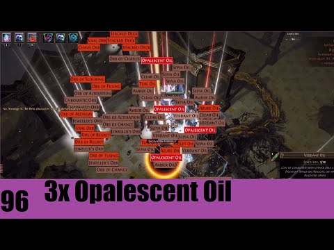3x Opalescent Oil Blighted Maps is so MANY monsters - 96