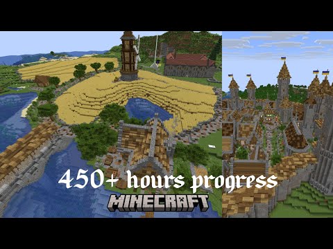 I spent 450+ hours in Minecraft building a medieval fantasy town - Full progress video of 2025