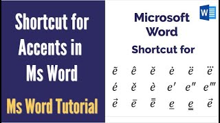 Shortcut for typing vector, arrow, hat, cap, bar, dot, double dot & other accent over letter in Word
