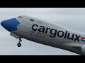 Cargolux Not without my mask Livery Boeing 747-8F LX-VCF Takeoff from NRT 34R