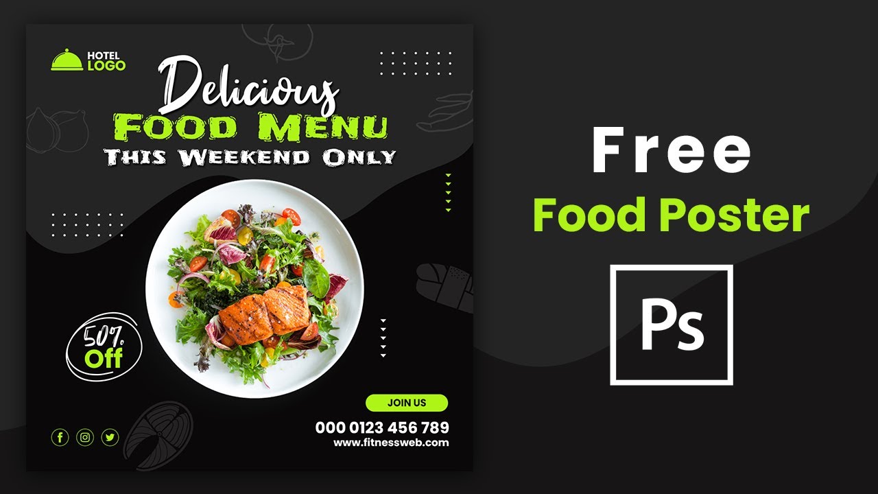 Delicious Fast Food Menu Free Instagram Poster PSD