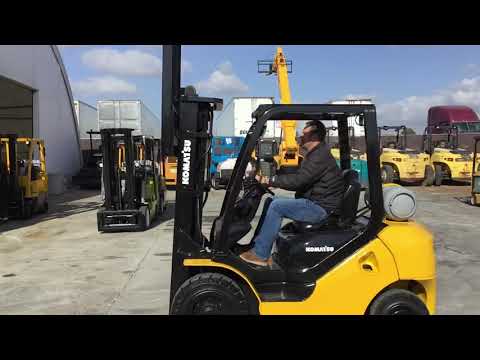 STOCK # 25908 KOMATSU 5000LB FG25T-16 PNEMATIC TIRE FORKLIFT---OTAY MESA SALES