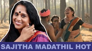 Sajitha Madathil Hot Deep Wide Navel in Saree