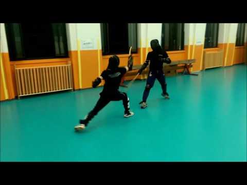 Canne italiana - Sparring libero per esame di Nastro Nero - free sparring