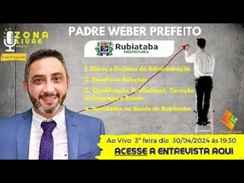 Padre Weber Atual Prefeito de Rubiataba GO, Gestão-2021-2024