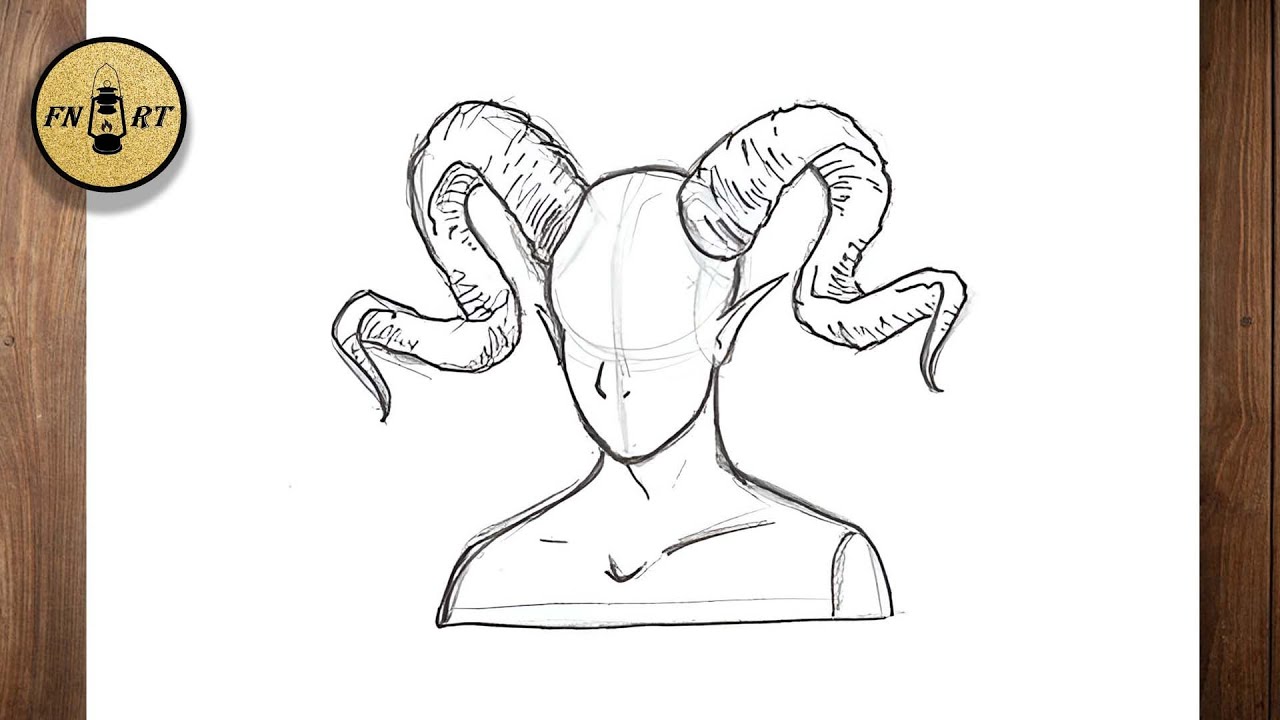 How to draw ram horns on a person