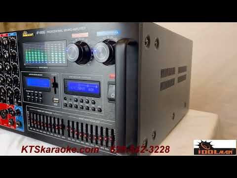 Karaoke System 8000W Mixing Amplifier, 6000W Floor Standing Speakers, Dual Wireless Microphone Bild 9