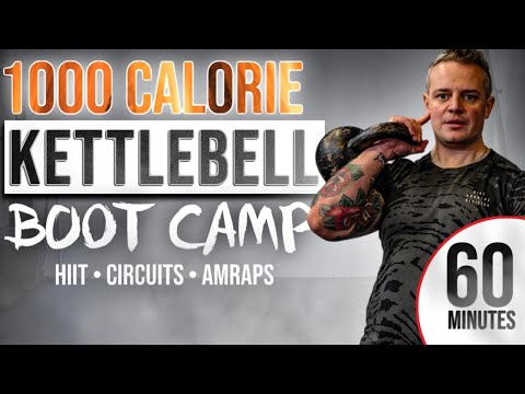 BURN UP TO 1000 Calories🔥60 Min Kettlebell Boot Camp Workout
