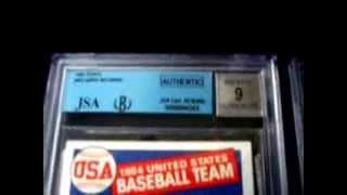 JOSE CANSECO & MARK MCGWIRE The Bash Brothers Autographed  Rookie Baseball Cards 1980's BGS JSA