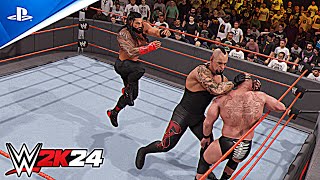 WWE 2K24 - Roman Reigns vs Brock Lesnar vs The Undertaker: Epic Triple Threat Match | PS5 [4K60]