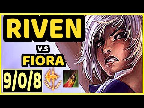 SCARFACE (RIVEN) vs FIORA - 9/0/8 KDA TOP GAMEPLAY - EUW Ranked GRANDMASTER