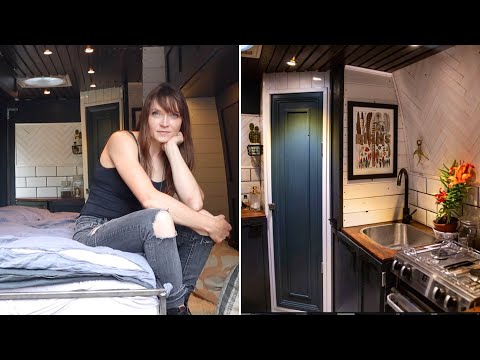 ARTIST BUILT this Beautiful VAN CONVERSION // Custom MURPHY BED SYSTEM 🛌 & Large Workspace