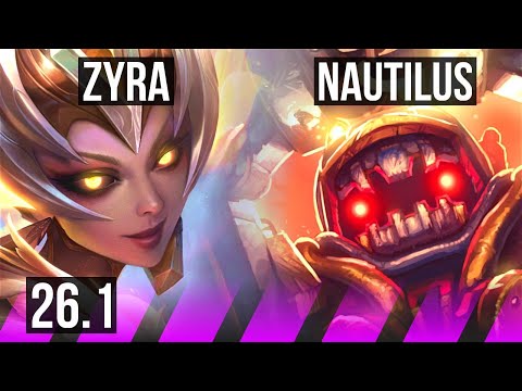 ZYRA & Ashe vs NAUTILUS & Aphelios (SUP) | Good KDA: 7/1/14 | KR Master | 26.1