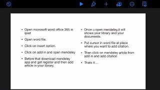 Add citation and bibliography in word 365 document using ipad