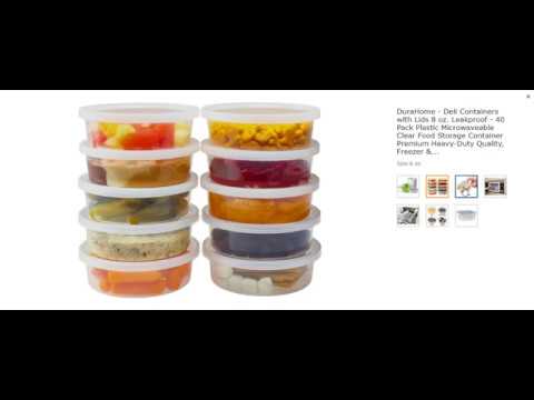 DuraHome - Deli Containers with Lids 8 oz. Leakproof