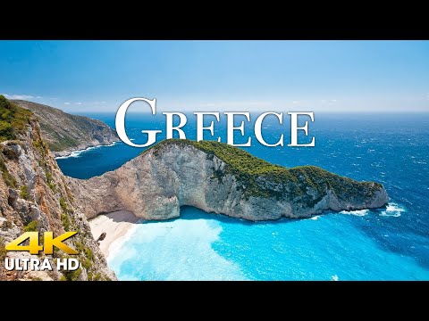 FLYING OVER GREECE (4K VIDEO) - Beautiful Relaxing Music, Calm Music, Meditation Music, Sleep Music