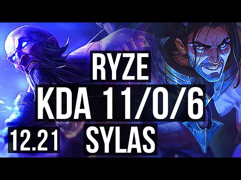 RYZE vs SYLAS (MID) | 11/0/6, Legendary | EUW Diamond | 12.21