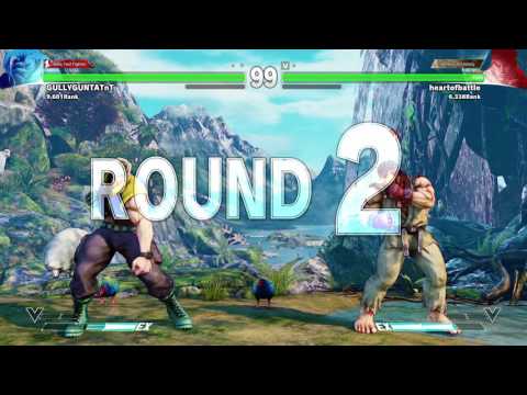 Street Fighter V: HeartOfBattle (Ryu) VS GULLYGUNTATnT (Nash) [Beta 2 60 FPS]